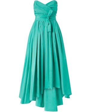 Pinko Taffeta Sweetheart-Neck Maxi Dress - Blue