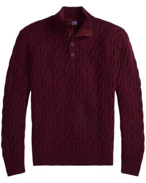 Ralph Lauren Cable-Knit Long-Sleeve Sweater - Red
