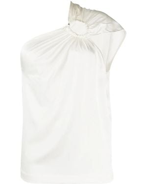Matériel One-Shoulder Hoop Blouse - White