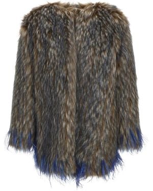 Roberto Cavalli Feather-Effect Coat - Grey