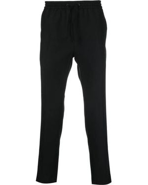 Calvin Klein Drawstring-Waist Straight-Leg Trousers - Black