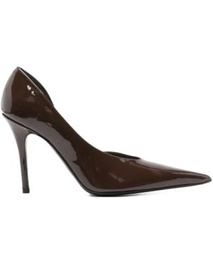 Gia Borghini 100Mm Barbara Pointed-Toe Cut-Out Pumps - Brown