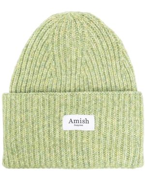 AMISH Logo-Patch Beanie - Green