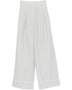 Riviera Striped-Pattern Pants - White
