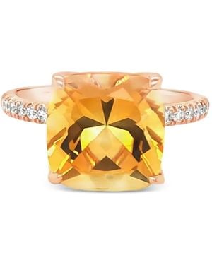 Lisa Nik 18K Rose Citrine And Diamond Ring - Metallic