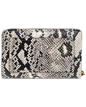 MICHAEL Michael Kors Jet Set Snakeskin-Pattern Zip-Around Wallet - White