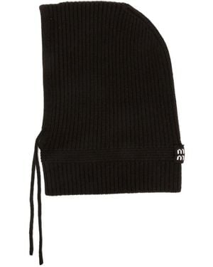 Miu Miu Pasamontañas con cordones - Negro