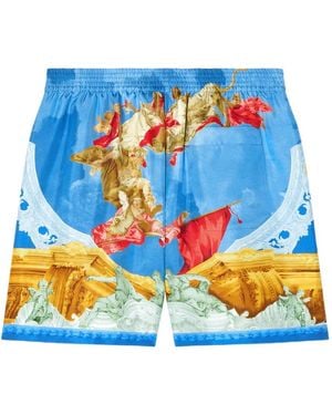 Versace Shorts Mit Grafischem Print - Blau
