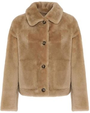 Yves Salomon Lammy Coat - Naturel