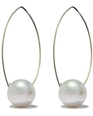 Mizuki Aros En Oro Amarillo De 14Kt Con Perla - Metálico