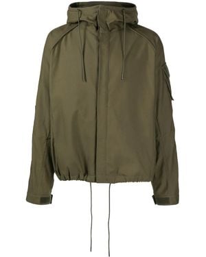 Juun.J Drawstring-Hood High-Neck Jacket - Green