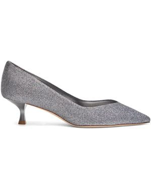 Stuart Weitzman Eva 35Mm Glitter Court Shoes - Grey