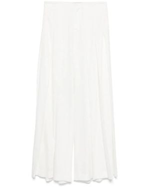 Alice + Olivia Ainslie Ultra High Rise Pleated Wide Leg Trousers - White