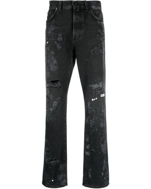 032c Double Shift Painter's Distressed-Finish Jeans - Black