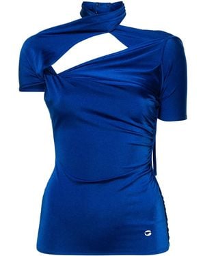 Coperni Assymmetric Draped Top - Blue