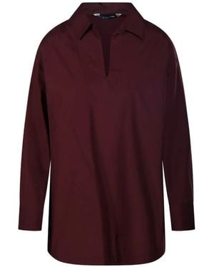 Max Mara V-Neck Long-Sleeve Blouse - Purple