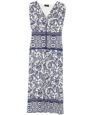 Clips Vestido Largo Con Estampado Floral - Blanco