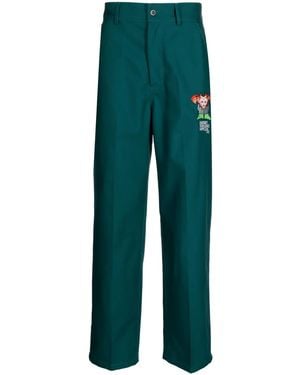 Rassvet (PACCBET) Logo-Embroidered Straight-Leg Pants - Green