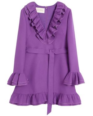Valentino Garavani Crepe Couture Mini Dress - Purple