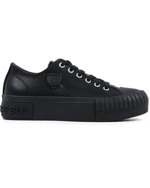 KARL LAGERFELD Logo-Plaque Trainers - Black