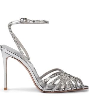 Le Silla Embrace 110 Crystal-Embellished Sandals - White