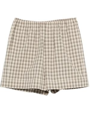 Nanushka Hira Relaxed Fit Check Shorts - Natural