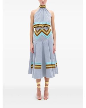 Silvia Tcherassi Gestreiftes Neckholder-Kleid - Blau