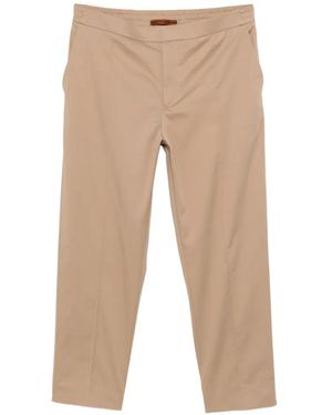 ZEGNA Elasticated-Waistband Tailored Pants - Natural
