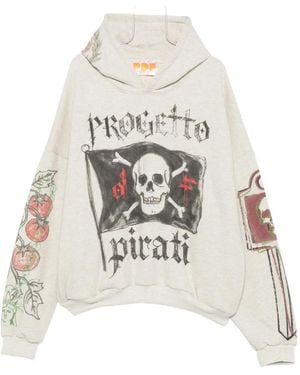 PDF Sudadera Con Capucha Y Estampado Gráfico - Blanco