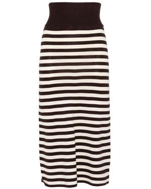 Frankie's Bikinis Striped Midi Skirt - Black