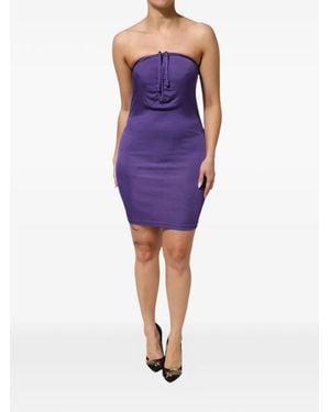 Roberto Cavalli Strapless Mini Dress - Purple