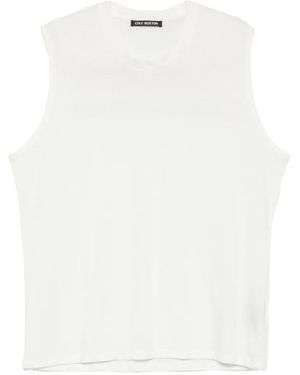 Cole Buxton Top Con Stampa Logo - Bianco