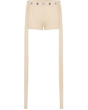 Jean Paul Gaultier Geribbelde Shorts Met Patch - Wit