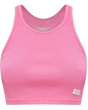 Alexander Wang Top Corto De Canalé - Rosa