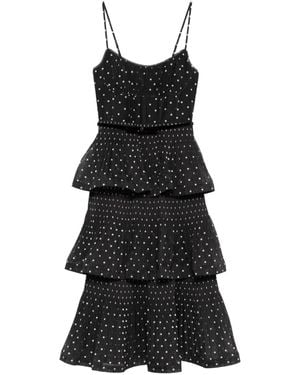 Zimmermann Robe Plissée À Pois - Noir