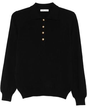 Blazé Milano Button-Placket Polo Top - Black