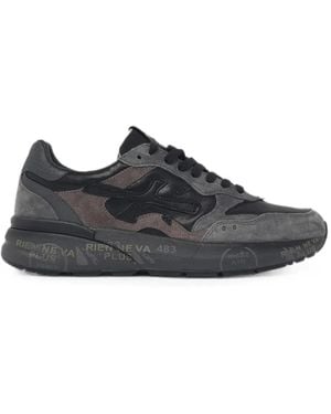 Premiata Mick Suede-Panel Sneakers - Black
