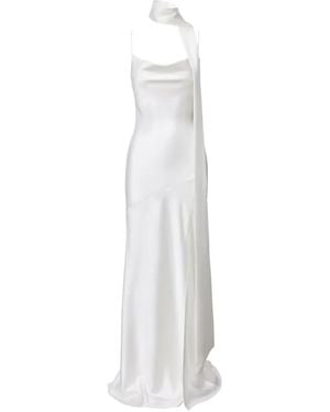 Lita Couture Cowl-Neck Maxi Dress - White