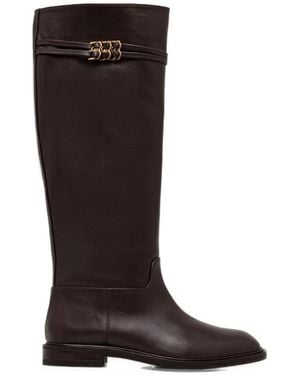 Baldinini Bottines En Cuir À Plaque Logo - Black