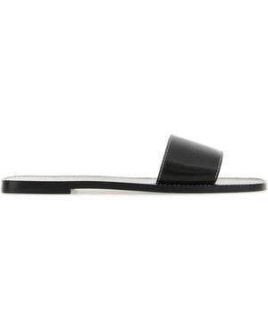 The Row Milla Leather Slides - White
