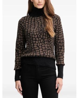 Joop! Kordula Patterned Roll-Neck Jumper - Black