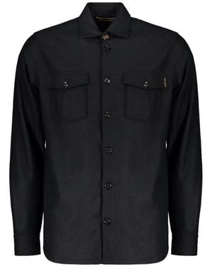 Moorer Meyer Button-Up Chest-Pocket Shirt - Black