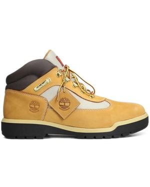 Timberland Field Logo-Debossed Paneled Boots - Natural