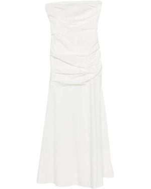 St. Agni Ruched Midi Dress - White