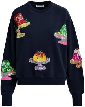 Essentiel Antwerp Hake Cake Sequin Embellished Sweatshirt - Blue