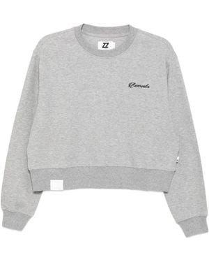 Izzue Sweatshirt mit Slogan-Stickerei - Grau