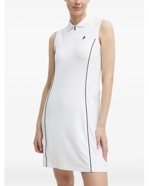 Peak Performance Pique Zip-Fastening Sleeveless Mini Dress - White