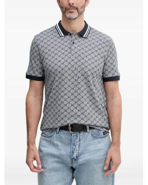 Joop! Cornflower Jessino Monogram-Print Polo Shirt - Grey