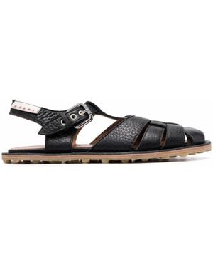 Marni フスベット レザーサンダル - ブラック