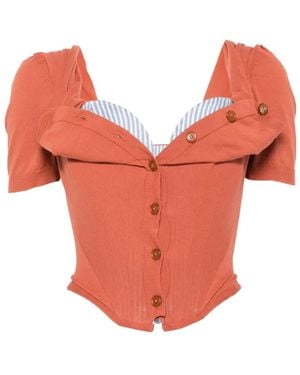 Vivienne Westwood Button Draped Knitwear - Orange